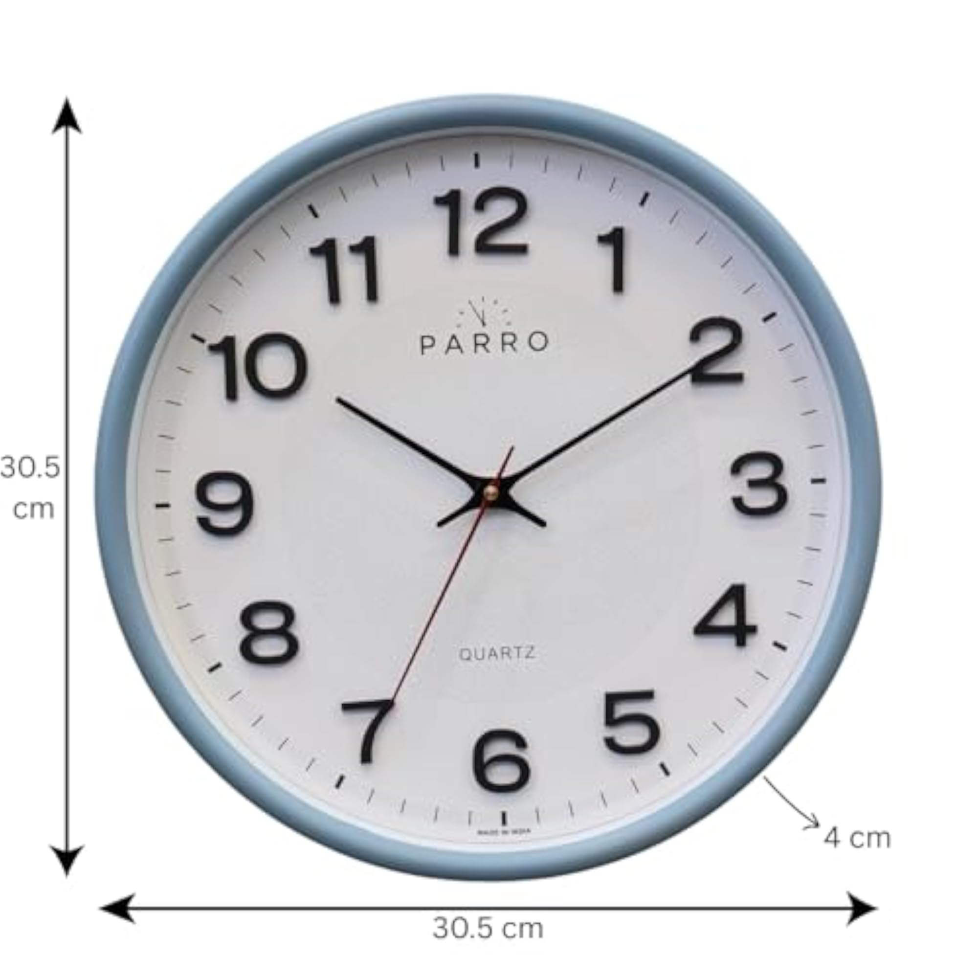 Stylish 12-Inch Quartz Analog Plastic Wall Clock